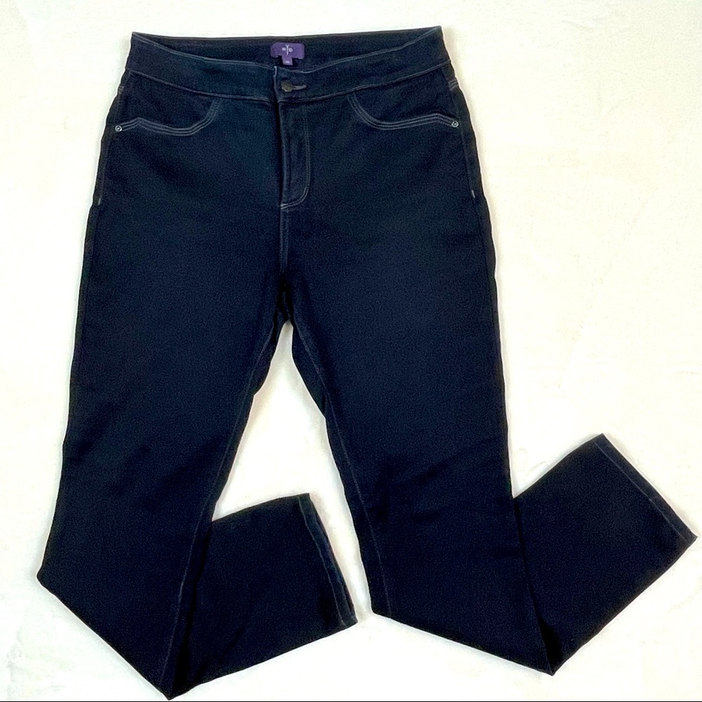 NYDJ Leggings Dark Blue Wash - Faux Front Pockets, Back Patch Pockets - Sz 10